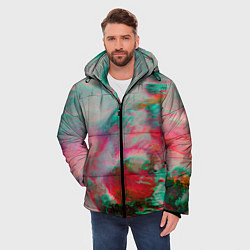 Куртка зимняя мужская Абстрактные переливающиеся краски, цвет: 3D-светло-серый — фото 2
