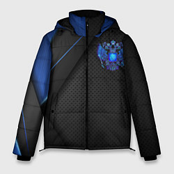 Куртка зимняя мужская Черно-синий герб России, цвет: 3D-светло-серый