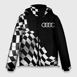 Куртка зимняя мужская Audi racing flag, цвет: 3D-черный