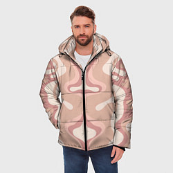 Куртка зимняя мужская Линии абстрактные цветные, цвет: 3D-светло-серый — фото 2