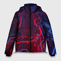 Куртка зимняя мужская Неоновая электро плата, цвет: 3D-красный