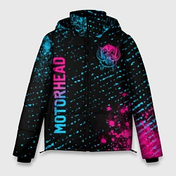 Куртка зимняя мужская Motorhead - neon gradient: надпись, символ, цвет: 3D-черный