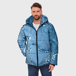 Куртка зимняя мужская Водные подтёки на стекле, цвет: 3D-красный — фото 2