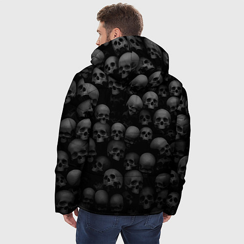 Мужская зимняя куртка Композиция из черепов - Dark / 3D-Красный – фото 4