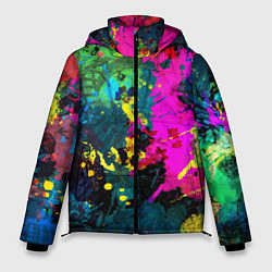 Куртка зимняя мужская Разноцветные кляксы красов, цвет: 3D-светло-серый