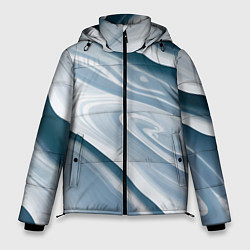 Куртка зимняя мужская Сине-белые разводы краски, цвет: 3D-черный