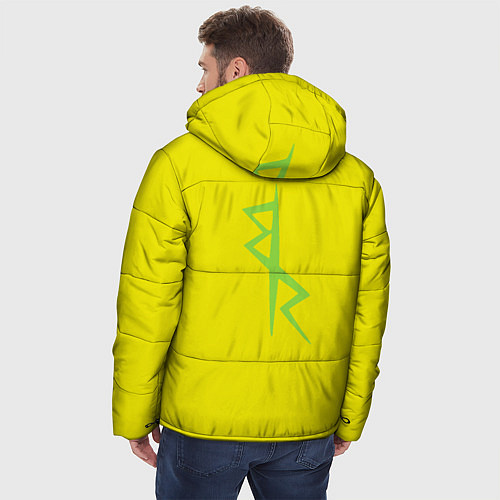 Мужская зимняя куртка Киберпанк - Лого Дэвида / 3D-Красный – фото 4
