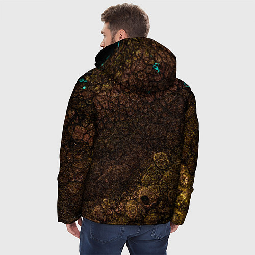 Мужская зимняя куртка Абстрактный песок из золота / 3D-Светло-серый – фото 4