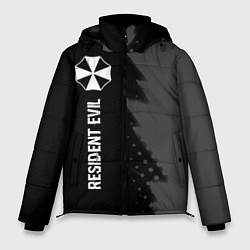 Мужская зимняя куртка Resident Evil glitch на темном фоне: по-вертикали