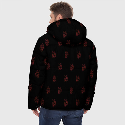 Мужская зимняя куртка Маска японского демона / 3D-Красный – фото 4