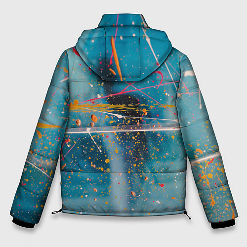 Мужская зимняя куртка Абстрактный голубой фон, тени и краски / 3D-Светло-серый – фото 2