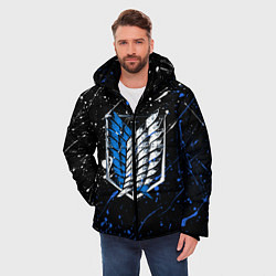 Куртка зимняя мужская Атака титанов брызги, цвет: 3D-черный — фото 2