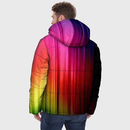 Мужская зимняя куртка Цветной спектр / 3D-Красный – фото 4