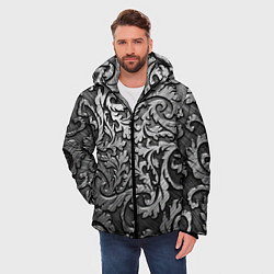 Куртка зимняя мужская Стальные узоры, цвет: 3D-черный — фото 2