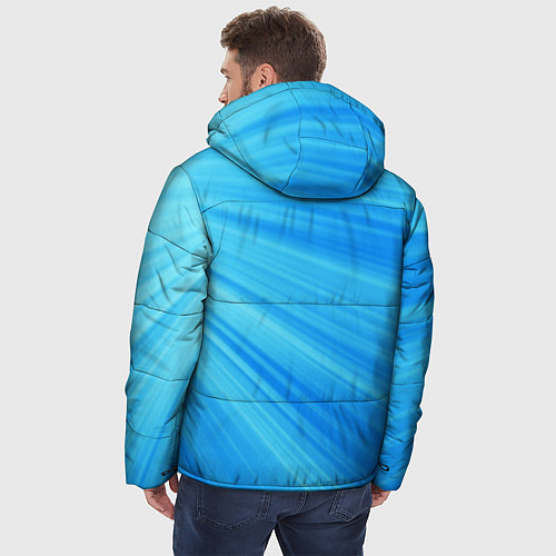 Мужская зимняя куртка Бирюзовые солнечные лучи / 3D-Светло-серый – фото 4