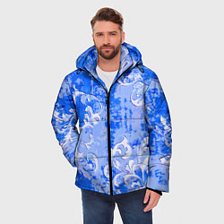 Куртка зимняя мужская Растительный орнамент - паттерн, цвет: 3D-красный — фото 2