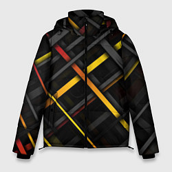 Куртка зимняя мужская Цветные переплетающиеся линии, цвет: 3D-светло-серый