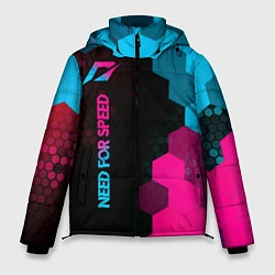 Куртка зимняя мужская Need for Speed - neon gradient: по-вертикали, цвет: 3D-черный