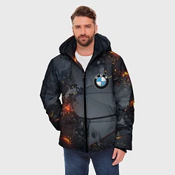 Куртка зимняя мужская BMW explosion, цвет: 3D-красный — фото 2