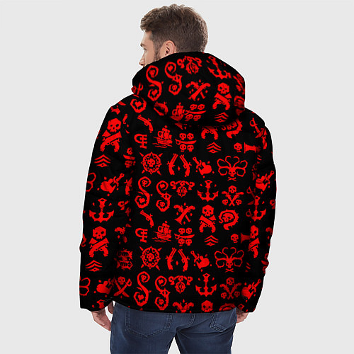 Мужская зимняя куртка Sea of thieves узор / 3D-Красный – фото 4