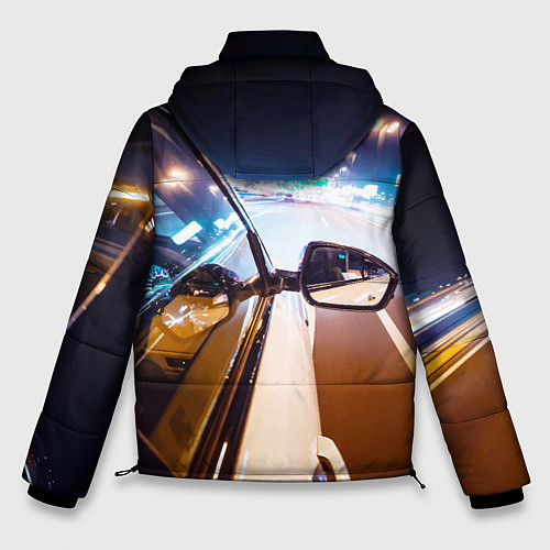 Мужская зимняя куртка Бэха мчится по ночному городу / 3D-Светло-серый – фото 2