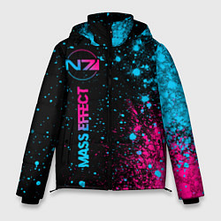 Мужская зимняя куртка Mass Effect - neon gradient: по-вертикали
