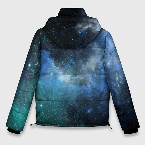 Мужская зимняя куртка Акварель галактики / 3D-Светло-серый – фото 2