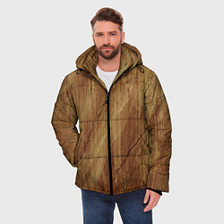 Куртка зимняя мужская Деревянная текстура, цвет: 3D-светло-серый — фото 2