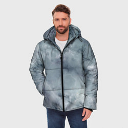 Куртка зимняя мужская Натуральный дымчатый мрамор текстура, цвет: 3D-красный — фото 2