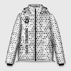 Куртка зимняя мужская Death Stranding glitch на светлом фоне: по-вертика, цвет: 3D-черный