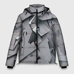 Куртка зимняя мужская Металлическая хаотичная броня, цвет: 3D-черный