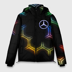 Куртка зимняя мужская Mercedes - neon pattern, цвет: 3D-красный