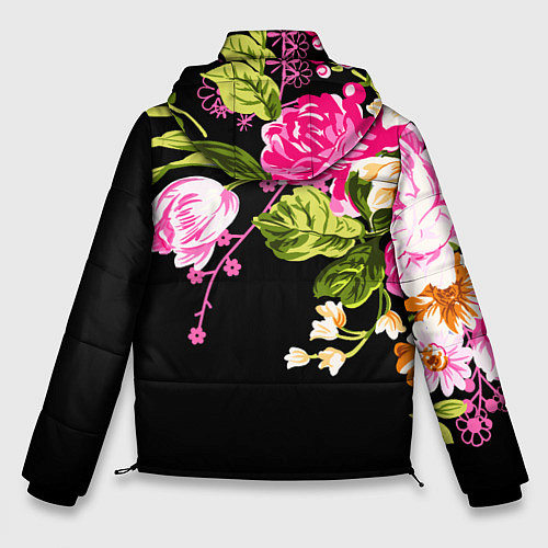 Мужская зимняя куртка Букет цветов / 3D-Светло-серый – фото 2