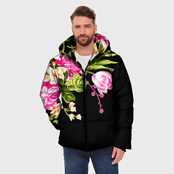 Куртка зимняя мужская Букет цветов, цвет: 3D-красный — фото 2