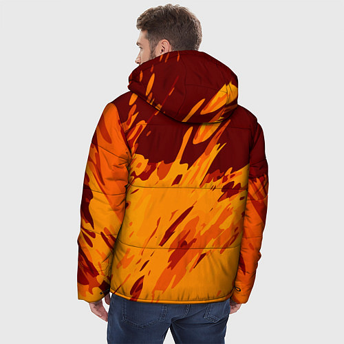 Мужская зимняя куртка Лава - брызги / 3D-Красный – фото 4