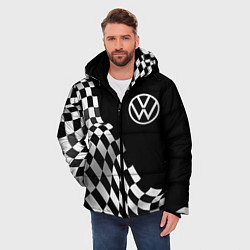 Куртка зимняя мужская Volkswagen racing flag, цвет: 3D-черный — фото 2