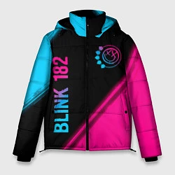 Мужская зимняя куртка Blink 182 - neon gradient: надпись, символ