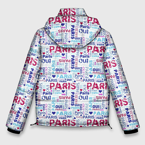 Мужская зимняя куртка Парижская бумага с надписями - текстура / 3D-Светло-серый – фото 2