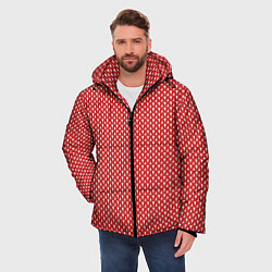 Куртка зимняя мужская Вязанное полотно - Красное, цвет: 3D-светло-серый — фото 2