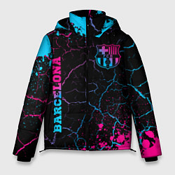 Куртка зимняя мужская Barcelona - neon gradient: надпись, символ, цвет: 3D-черный
