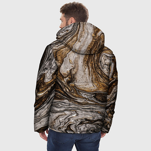 Мужская зимняя куртка Золотистый мрамор / 3D-Светло-серый – фото 4