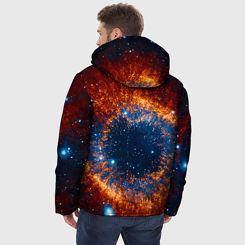 Мужская зимняя куртка Космическое галактическое око / 3D-Красный – фото 4
