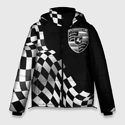 Куртка зимняя мужская Porsche racing flag, цвет: 3D-черный