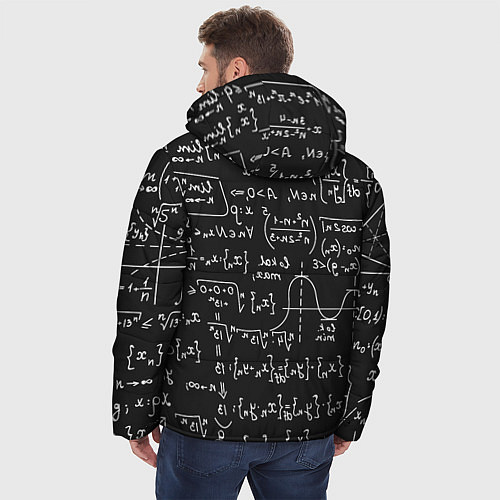 Мужская зимняя куртка Геометрические формулы / 3D-Красный – фото 4