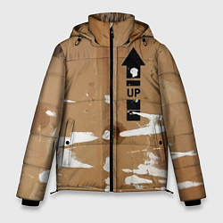 Куртка зимняя мужская Стрелка вверх на рваном картоне - авангард, цвет: 3D-черный