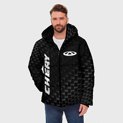 Куртка зимняя мужская Chery карбоновый фон, цвет: 3D-черный — фото 2