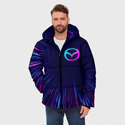 Куртка зимняя мужская Mazda neon speed lines, цвет: 3D-черный — фото 2