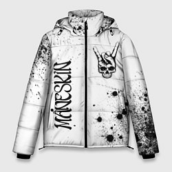Куртка зимняя мужская Maneskin и рок символ на светлом фоне, цвет: 3D-черный