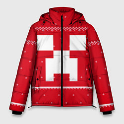 Куртка зимняя мужская Новогодний крипер - Майнкрафт, цвет: 3D-светло-серый