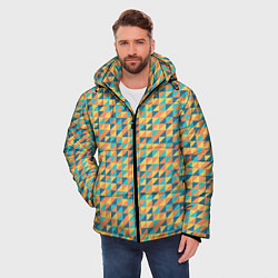 Куртка зимняя мужская Абстрактный мозаичный узор, цвет: 3D-светло-серый — фото 2